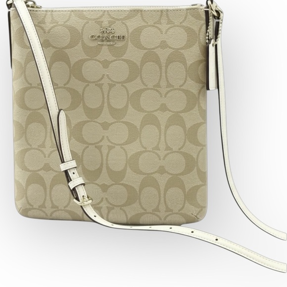 Coach Handbags - NWT Coach Signature Jacquard File Crossbody Bag Light Khaki Chalk w Dust Bag